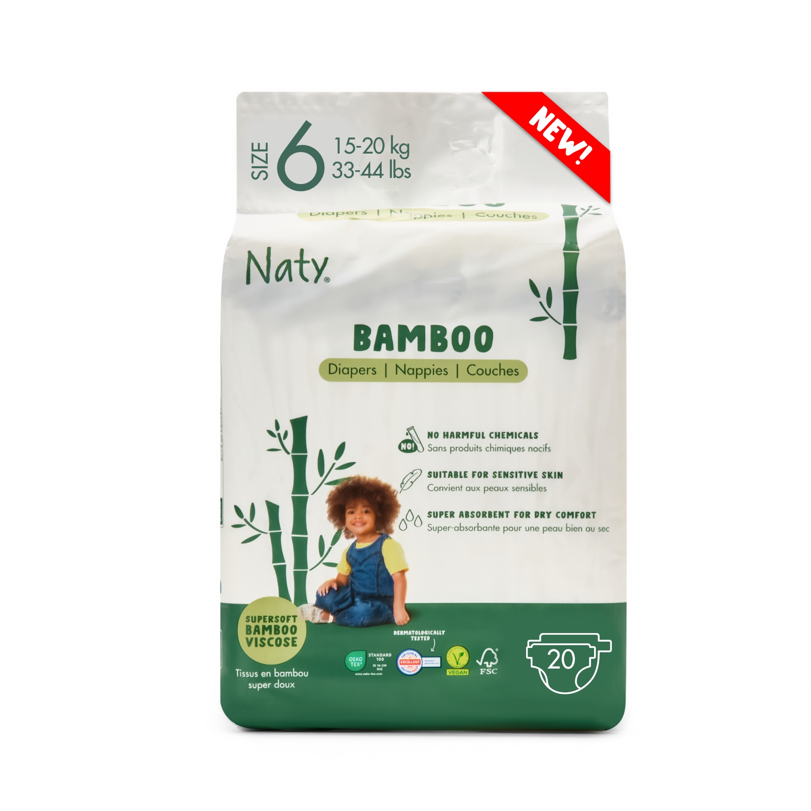 20 x Windeln aus Bambusviskose (Größe6), , large, Eco by Naty